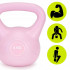 Kettlebell 6 kg, bitum cu invelis rezistent ABS, 21x24 cm, roz [4]