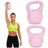 Kettlebell 6 kg, bitum cu invelis rezistent ABS, 21x24 cm, roz [6]