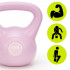 Kettlebell 8 kg, bitum cu invelis rezistent ABS, 23x24 cm, roz [10]