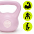 Kettlebell 10 kg, bitum cu invelis rezistent ABS, 25x27 cm, roz [11]