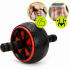 Roata fitness pentru exercitii abdomen cu manere antiderapante si covoras protectie genunchi, 16x9 cm, negru [10]