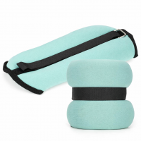 Greutati pentru incheietura mainii si glezna 2x1,5 kg, neopren si nisip fier, 28x13 cm, verde menta