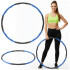Cerc Hula Hoop pentru antrenament fitness, pliabil din 8 segmente, diametru reglabil 67-88 cm, 1 kg, gri si albastru [2]