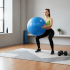Minge pentru fitness 55 cm, antiderapanta, cu pompa inclusa, maxim 150 kg, albastru [3]