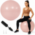 Minge pentru fitness 65 cm, antiderapanta, cu pompa inclusa, maxim 150 kg, roz pudrat [7]