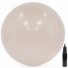 Minge pentru fitness 65 cm, antiderapanta, cu pompa inclusa, maxim 150 kg, bej