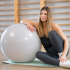 Minge pentru fitness 65 cm, antiderapanta, cu pompa inclusa, maxim 150 kg, bej [16]