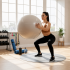 Minge pentru fitness 65 cm, antiderapanta, cu pompa inclusa, maxim 150 kg, bej [8]