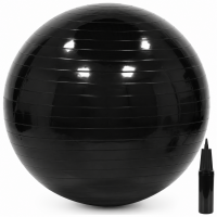 Minge pentru fitness 75 cm, antiderapanta, cu pompa inclusa, maxim 150 kg, negru