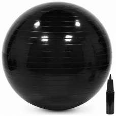 Minge pentru fitness 75 cm, antiderapanta, cu pompa inclusa, maxim 150 kg, negru Minge pentru fitness 75 cm, antiderapanta, cu pompa inclusa, maxim 150 kg, negru