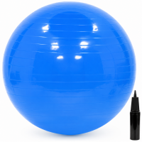Minge pentru fitness 75 cm, antiderapanta, cu pompa inclusa, maxim 150 kg, albastru