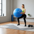 Minge pentru fitness 75 cm, antiderapanta, cu pompa inclusa, maxim 150 kg, albastru [3]
