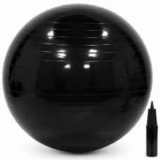 Minge pentru fitness 85 cm, antiderapanta, cu pompa inclusa, maxim 150 kg, negru