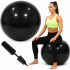 Minge pentru fitness 85 cm, antiderapanta, cu pompa inclusa, maxim 150 kg, negru [10]