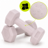 Set gantere hex 2x0.5 kg, bitum cu invelis rezistent PP, roz [10]