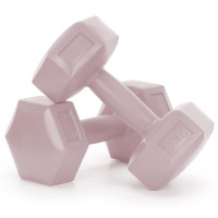 Set gantere hex 2x2 kg, bitum cu invelis rezistent PP, roz