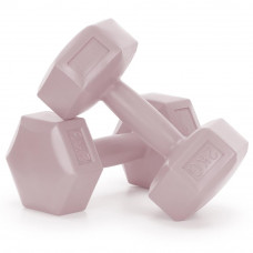 Set gantere hex 2x2 kg, bitum cu invelis rezistent PP, roz