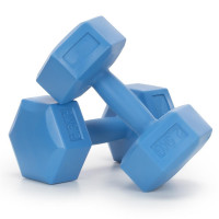 Set gantere hex 2x2,5 kg, bitum cu invelis rezistent PP, albastru