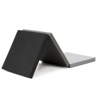 Saltea fitness pliabila 3 segmente, PVC si spuma EPE, 180x60x6 cm, negru si gri