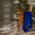 Prosop cu uscare rapida 100x180 cm, microfibra 200 GSM, cu husa transport, albastru bleumarin [3]