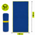 Prosop cu uscare rapida 100x180 cm, microfibra 200 GSM, cu husa transport, albastru bleumarin [5]