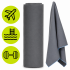 Prosop cu uscare rapida 100x180 cm, microfibra 200 GSM, cu husa transport, gri [12]