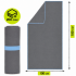 Prosop cu uscare rapida 100x180 cm, microfibra 200 GSM, cu husa transport, gri [23]