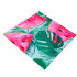 Prosop microfibra 180x100 cm, uscare rapida, compact, cu husa, model floral, verde si roz [19]