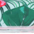 Prosop microfibra 180x100 cm, uscare rapida, compact, cu husa, model floral, verde si roz [21]