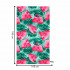 Prosop microfibra 180x100 cm, uscare rapida, compact, cu husa, model floral, verde si roz [24]