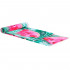 Prosop microfibra 180x100 cm, uscare rapida, compact, cu husa, model floral, verde si roz [6]