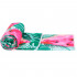 Prosop microfibra 180x100 cm, uscare rapida, compact, cu husa, model floral, verde si roz [8]
