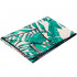 Prosop microfibra 180x100 cm, uscare rapida, compact, cu husa, model floral, alb si verde [16]