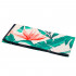 Prosop microfibra 180x100 cm, uscare rapida, compact, cu husa, model floral, alb si verde [17]