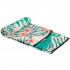 Prosop microfibra 180x100 cm, uscare rapida, compact, cu husa, model floral, alb si verde [19]