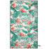 Prosop microfibra 180x100 cm, uscare rapida, compact, cu husa, model floral, alb si verde [7]