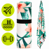 Prosop microfibra 180x100 cm, uscare rapida, compact, cu husa, model floral, alb si verde [8]