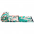 Prosop microfibra 180x100 cm, uscare rapida, compact, cu husa, model floral, alb si verde [10]
