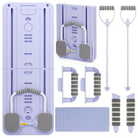 Placa multifunctionala pentru exercitii fitness sau pilates, pliabila, cu timer LCD si benzi elastice, 106x41x3 cm, mov