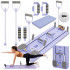 Placa multifunctionala pentru exercitii fitness sau pilates, pliabila, cu timer LCD si benzi elastice, 106x41x3 cm, mov [2]