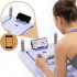 Placa multifunctionala pentru exercitii fitness sau pilates, pliabila, cu timer LCD si benzi elastice, 106x41x3 cm, mov [44]