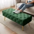 Taburet Monaco, tapitat cu catifea, tip banca, cu picioare metalice, 100x42x41 cm, verde [4]