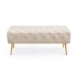 Taburet Monaco, tapitat cu catifea, tip banca, cu picioare metalice, 100x42x41 cm, bej [7]