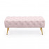 Taburet Monaco, tapitat cu catifea, tip banca, cu picioare metalice, 100x42x41 cm, roz pudra [7]