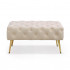 Taburet Madrid, tapitat cu catifea, tip banca, cu picioare metalice, 80x42x41 cm, bej [9]