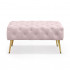 Taburet Madrid, tapitat cu catifea, tip banca, cu picioare metalice, 80x42x41 cm, roz pudra [9]