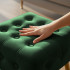 Taburet tapitat Quadra, velur, cu picioare metalice, 40x40x42 cm, verde [2]