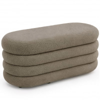 Taburet tapitat Puffo cu spatiu de depozitare, velur, 100x42x42 cm, maro mocha