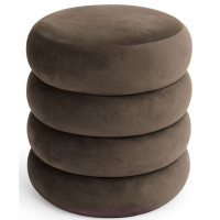 Taburet tapitat Snuggo cu spatiu de depozitare, velur, diametru 42 cm, inaltime 45 cm, maro Taburet tapitat Snuggo cu spatiu de depozitare, velur, diametru 42 cm, inaltime 45 cm, maro