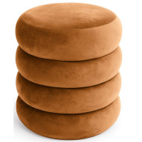 Taburet tapitat Snuggo cu spatiu de depozitare, velur, diametru 42 cm, inaltime 45 cm, portocaliu Taburet tapitat Snuggo cu spatiu de depozitare, velur, diametru 42 cm, inaltime 45 cm, portocaliu